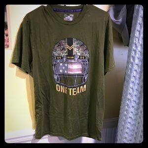 Under Armour army green football t shirt